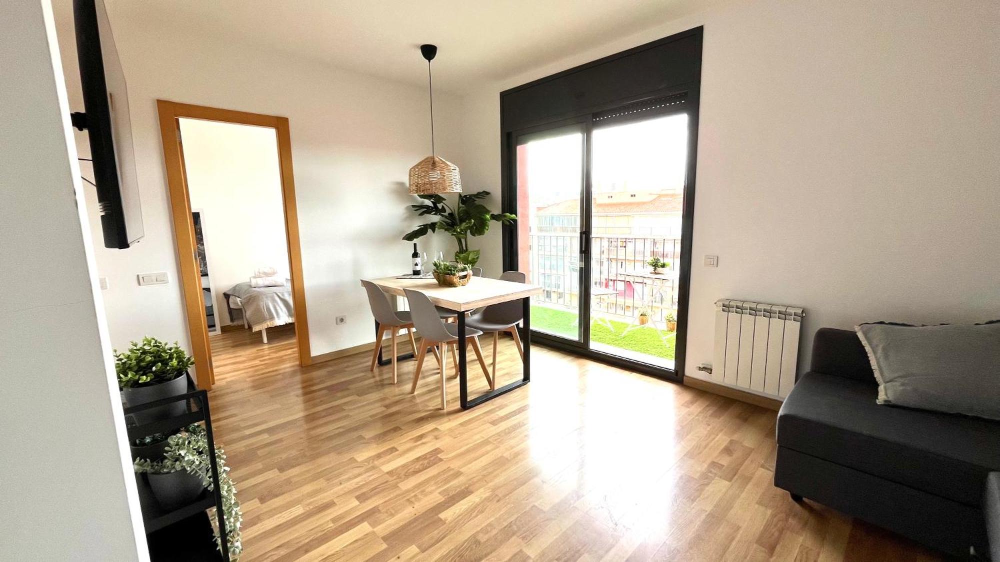 Apartamento Con Terraza By Prestigi Terrassa Exteriör bild