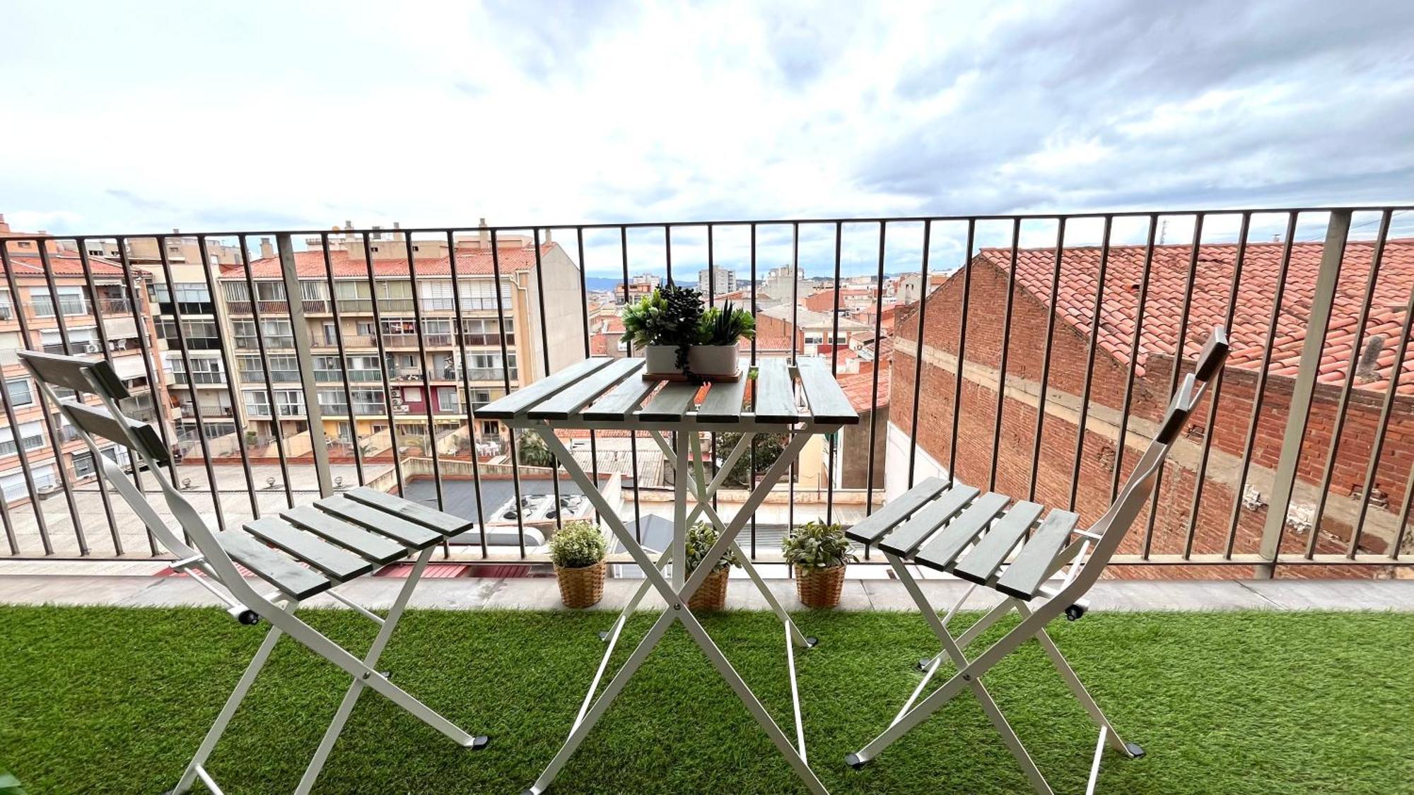 Apartamento Con Terraza By Prestigi Terrassa Exteriör bild